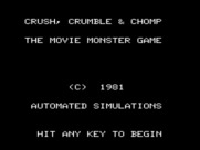 Crush, Crumble and Chomp! for TRS-80 - Title screen.