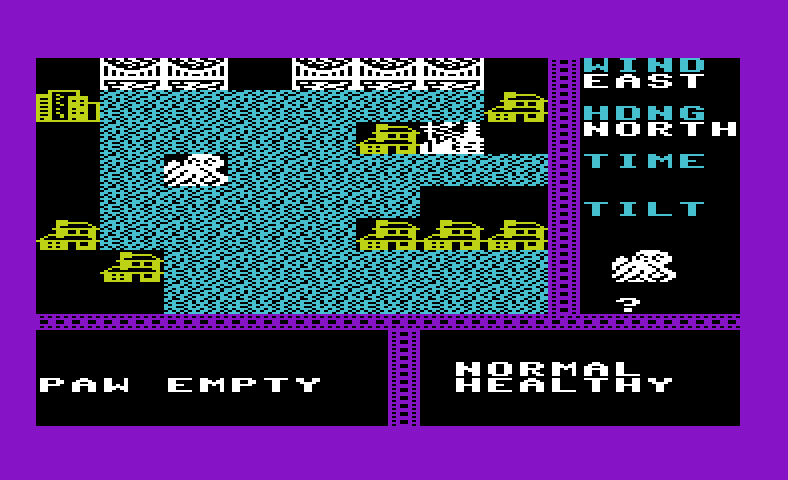 Crush, Crumble and Chomp! Commodore VIC-20 Screenshot: The kraken enters the city!