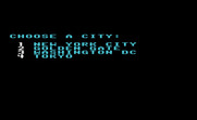 Crush, Crumble and Chomp! for Commodore VIC-20 - Choose a city.