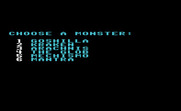 Crush, Crumble and Chomp! for Commodore VIC-20 - Choose a monster...