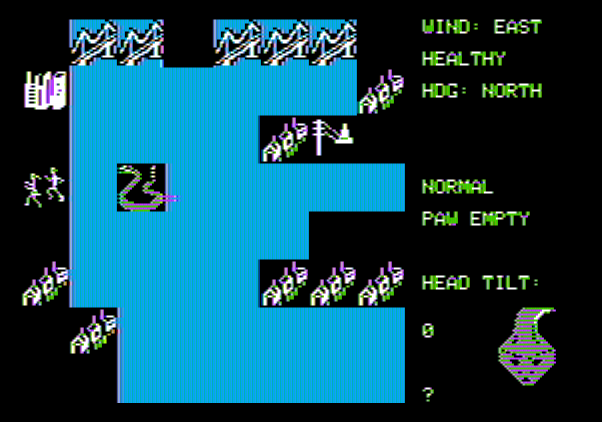 Crush, Crumble and Chomp! Apple II Screenshot: My new monster enters the arena!