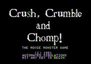 Crush, Crumble and Chomp! for Apple II - Title screen.
