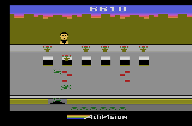 Crackpots Atari 2600 Screenshot: The bugs are getting quicker as the game progresses!