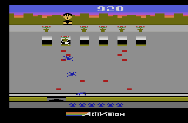 Crackpots Atari 2600 Screenshot: Oh no, a bug made it to the window!