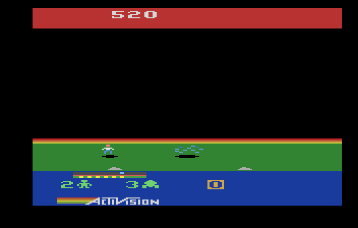 Cosmic Commuter Atari 2600 Screenshot: I'm out of fuel, crash!