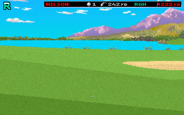 Wilson ProStaff Golf IBM PC/Compatibles Screenshot: Reverse view after a shot.