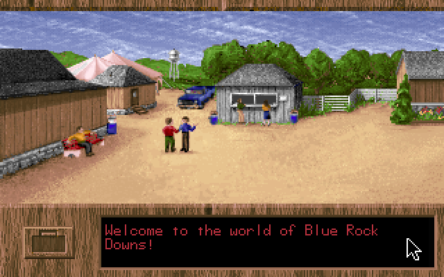 Quarter Pole IBM PC/Compatibles Screenshot: Welcome to the world of Blue Rock Downs!