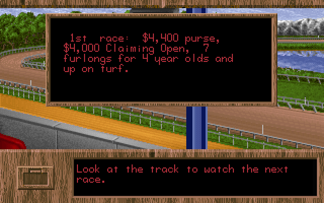 Quarter Pole IBM PC/Compatibles Screenshot: About the first race...