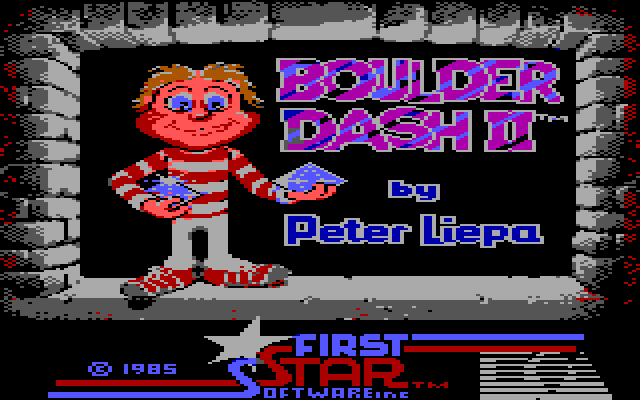 Boulder Dash II: Rockford's Revenge IBM PC/Compatibles Screenshot: Title screen.