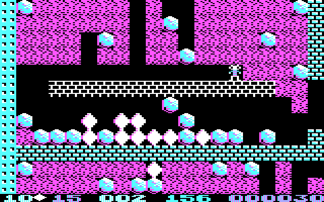 Boulder Dash II: Rockford's Revenge IBM PC/Compatibles Screenshot: Found lots of diamonds!