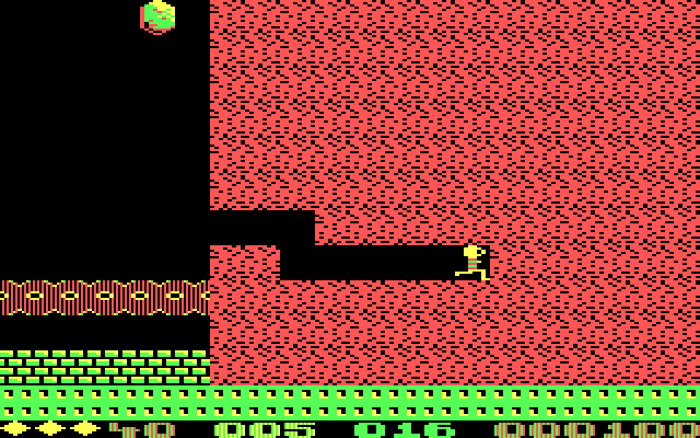 Boulder Dash II: Rockford's Revenge IBM PC/Compatibles Screenshot: Running towards the exit...
