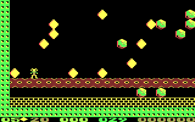 Boulder Dash II: Rockford's Revenge IBM PC/Compatibles Screenshot: Falling boulders and diamonds!