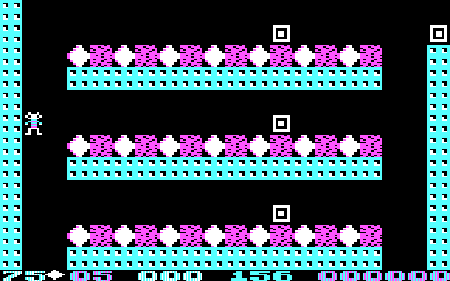 Boulder Dash II: Rockford's Revenge IBM PC/Compatibles Screenshot: Lots of diamonds, but can you reach them safely?