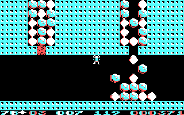 Boulder Dash II: Rockford's Revenge IBM PC/Compatibles Screenshot: Boulders are falling...don't get trapped!
