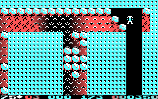Boulder Dash II: Rockford's Revenge IBM PC/Compatibles Screenshot: This level starts with lots of slime and boulders...