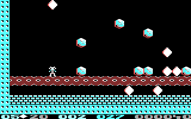 Boulder Dash II: Rockford's Revenge IBM PC/Compatibles Screenshot: Diamonds and boulders are falling!