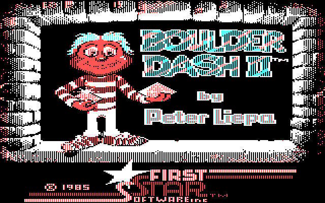 Boulder Dash II: Rockford's Revenge IBM PC/Compatibles Screenshot: Title screen.