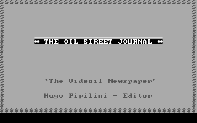 Oil Barons IBM PC/Compatibles Screenshot: The Oil Street Journal provides game updates.