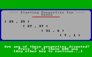 Oil Barons for IBM PC/Compatibles - Starting properties for player one.