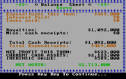 Oil Barons for IBM PC/Compatibles - Here's my balance sheet.