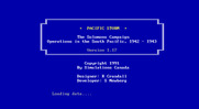 Pacific Storm: The Solomon's Campaign - Operations in the South Pacific, 1942-1943 for IBM PC/Compatibles - Title screen.