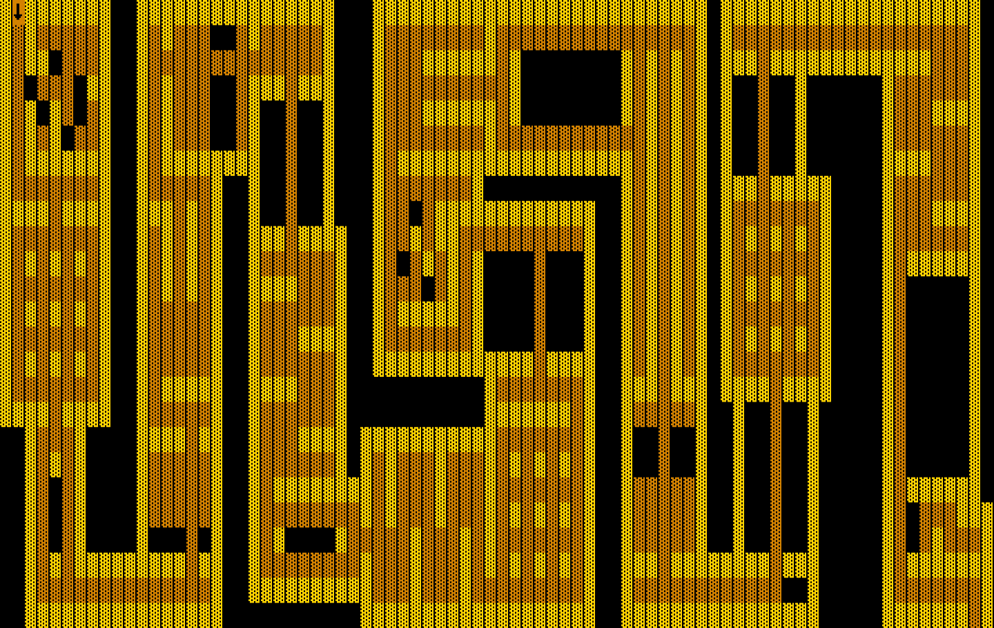 One Hundred and One Monochrome Mazes IBM PC/Compatibles Screenshot: You begin each maze in the upper left where the arrow is.