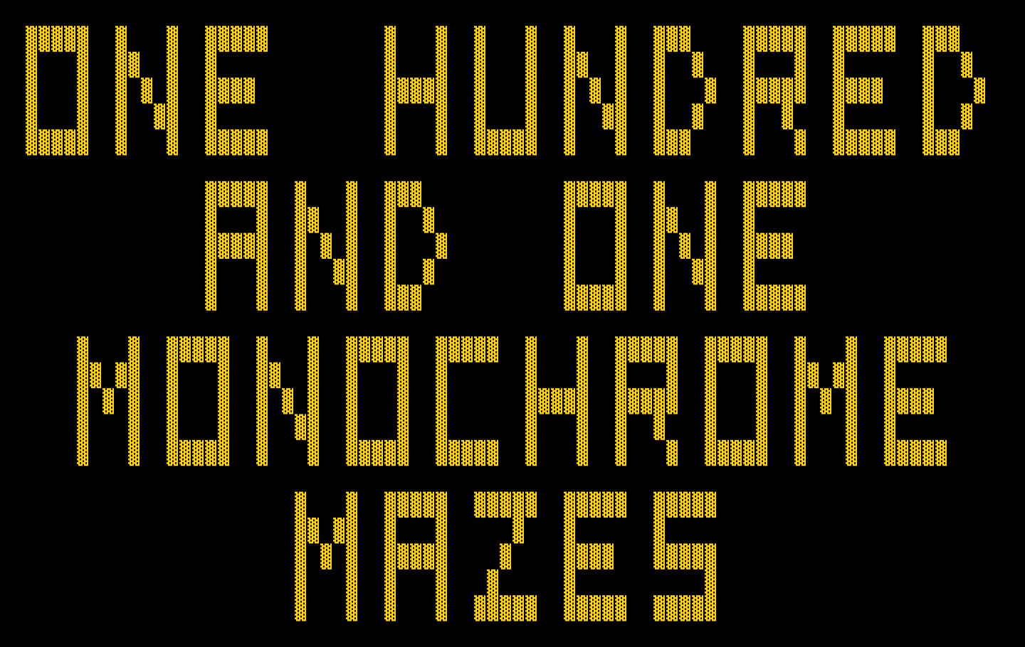 One Hundred and One Monochrome Mazes IBM PC/Compatibles Screenshot: Title screen.
