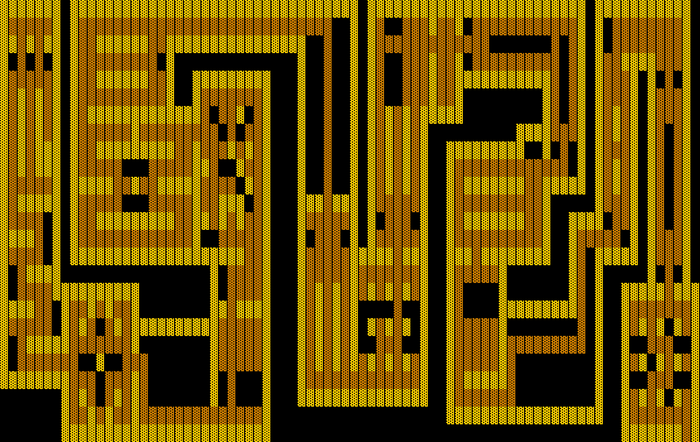 One Hundred and One Monochrome Mazes IBM PC/Compatibles Screenshot: Narrow paths, pits, and other dangers await!