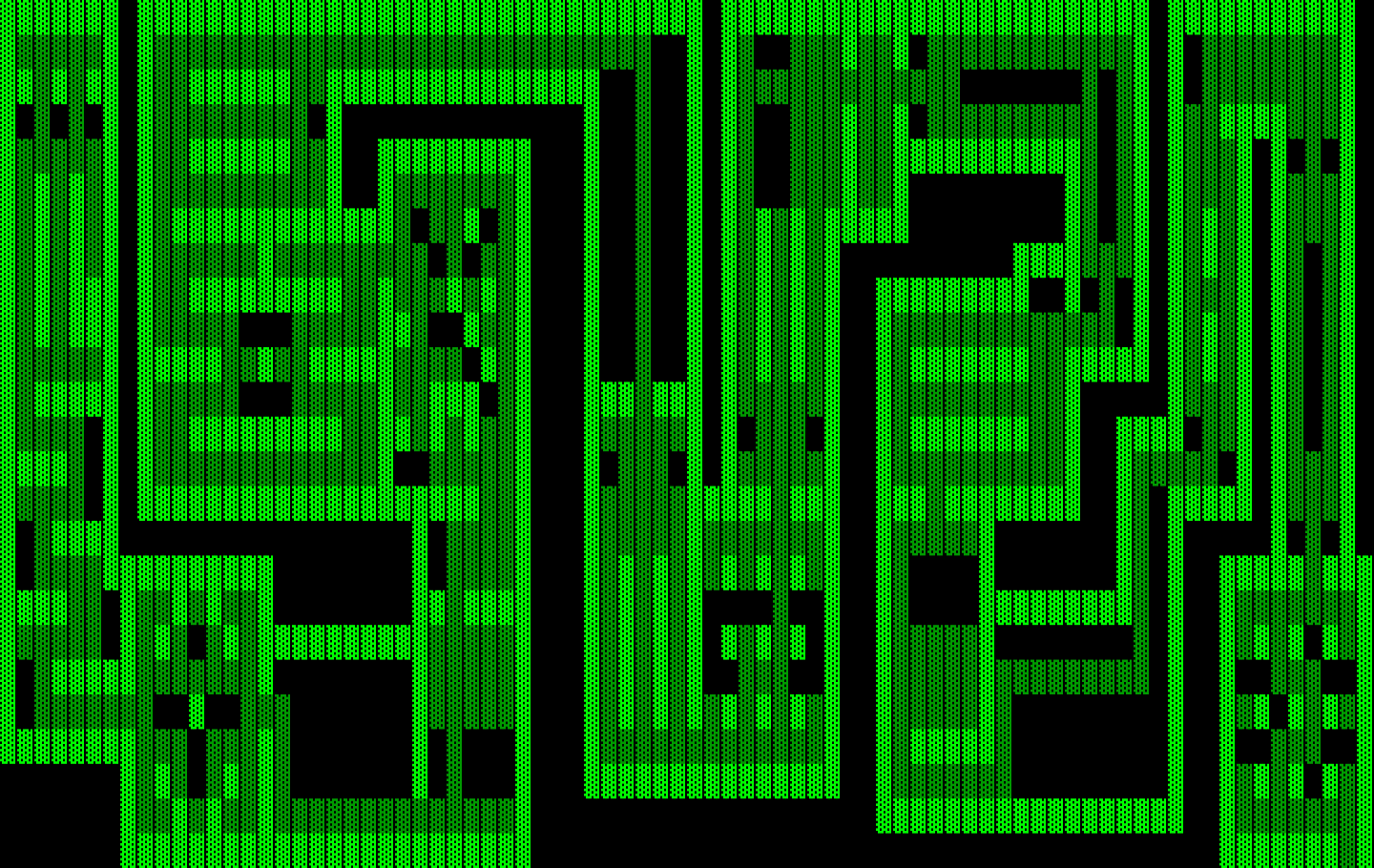One Hundred and One Monochrome Mazes IBM PC/Compatibles Screenshot: Narrow paths, pits, and other dangers await!