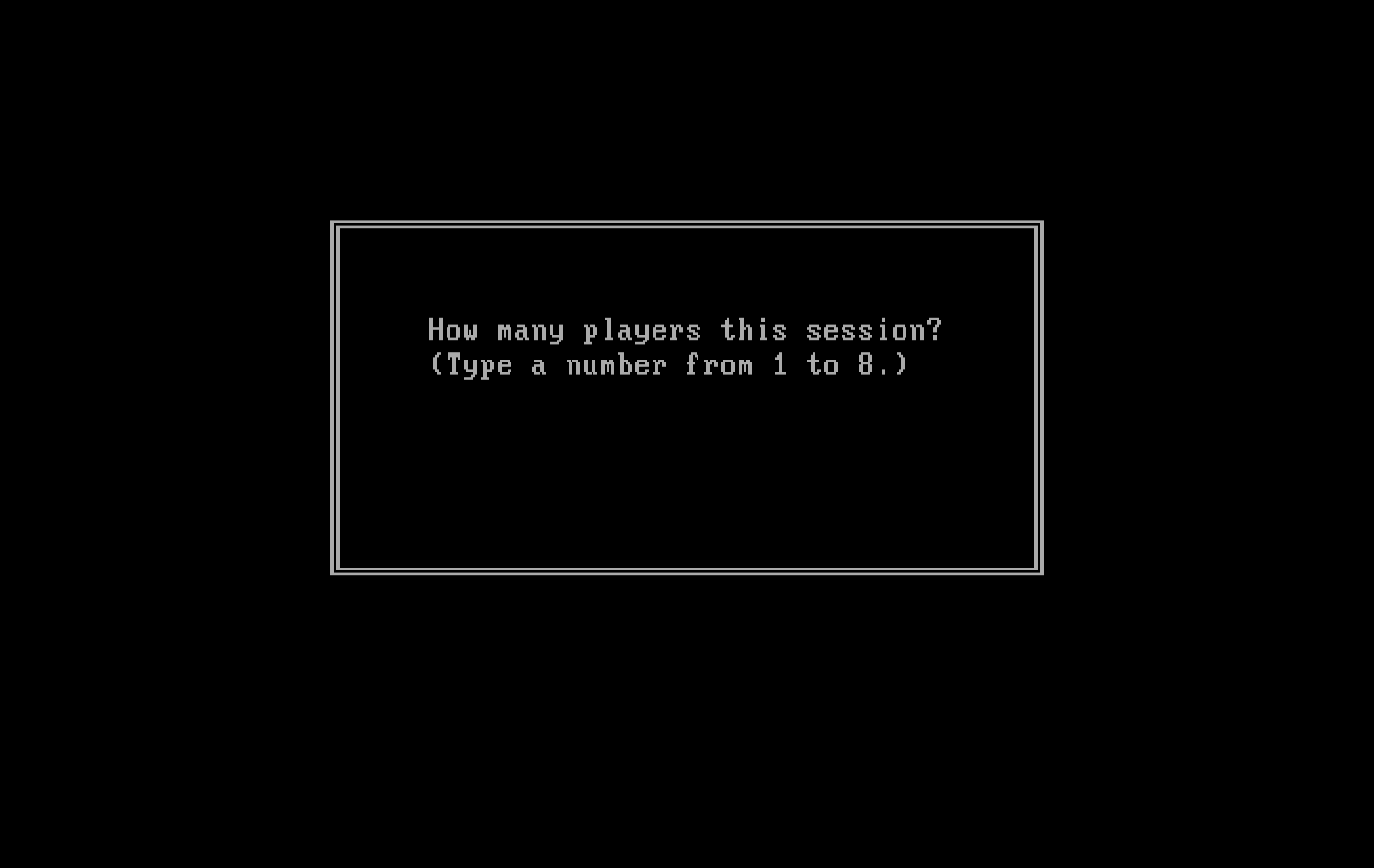 One Hundred and One Monochrome Mazes IBM PC/Compatibles Screenshot: How many players?