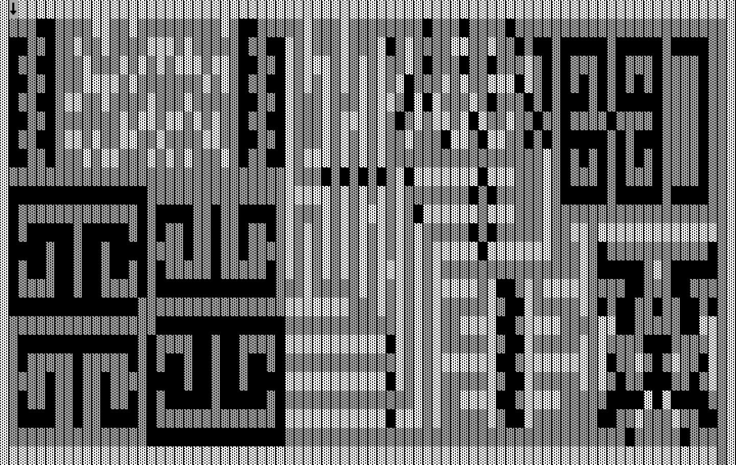 One Hundred and One Monochrome Mazes IBM PC/Compatibles Screenshot: Mazes come in varying difficulties...this one is quite tough!