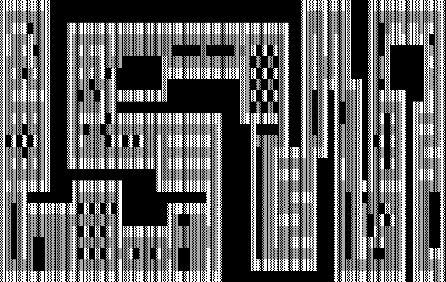 One Hundred and One Monochrome Mazes IBM PC/Compatibles Screenshot: Some mazes have hidden traps...