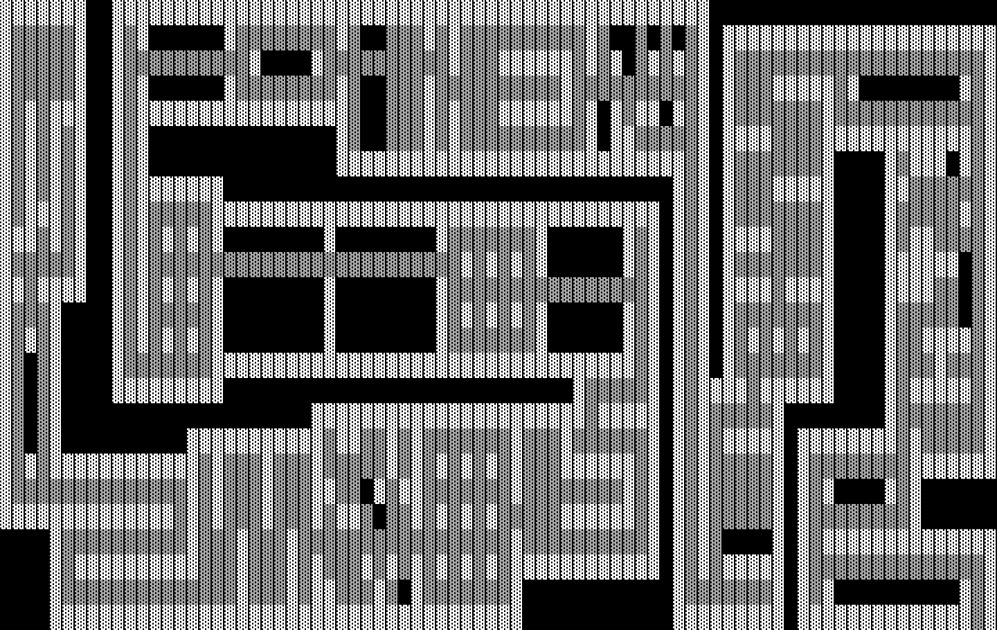 One Hundred and One Monochrome Mazes IBM PC/Compatibles Screenshot: Navigating a maze...