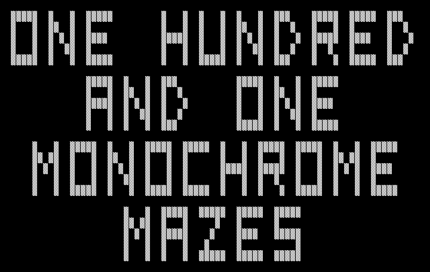 One Hundred and One Monochrome Mazes IBM PC/Compatibles Screenshot: Title screen.