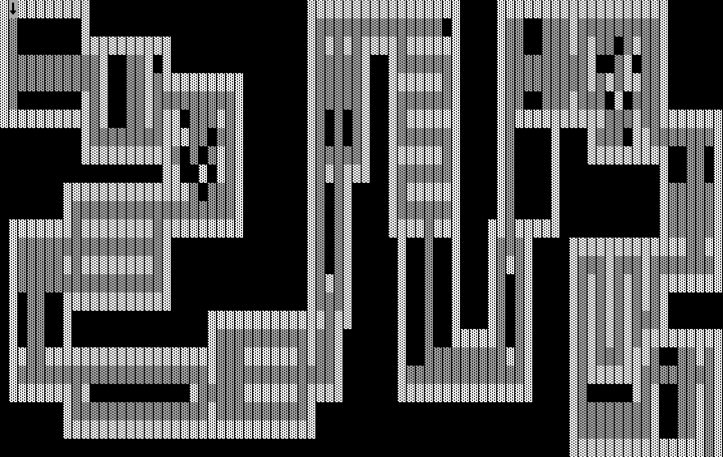 One Hundred and One Monochrome Mazes IBM PC/Compatibles Screenshot: Another of the 101 mazes...