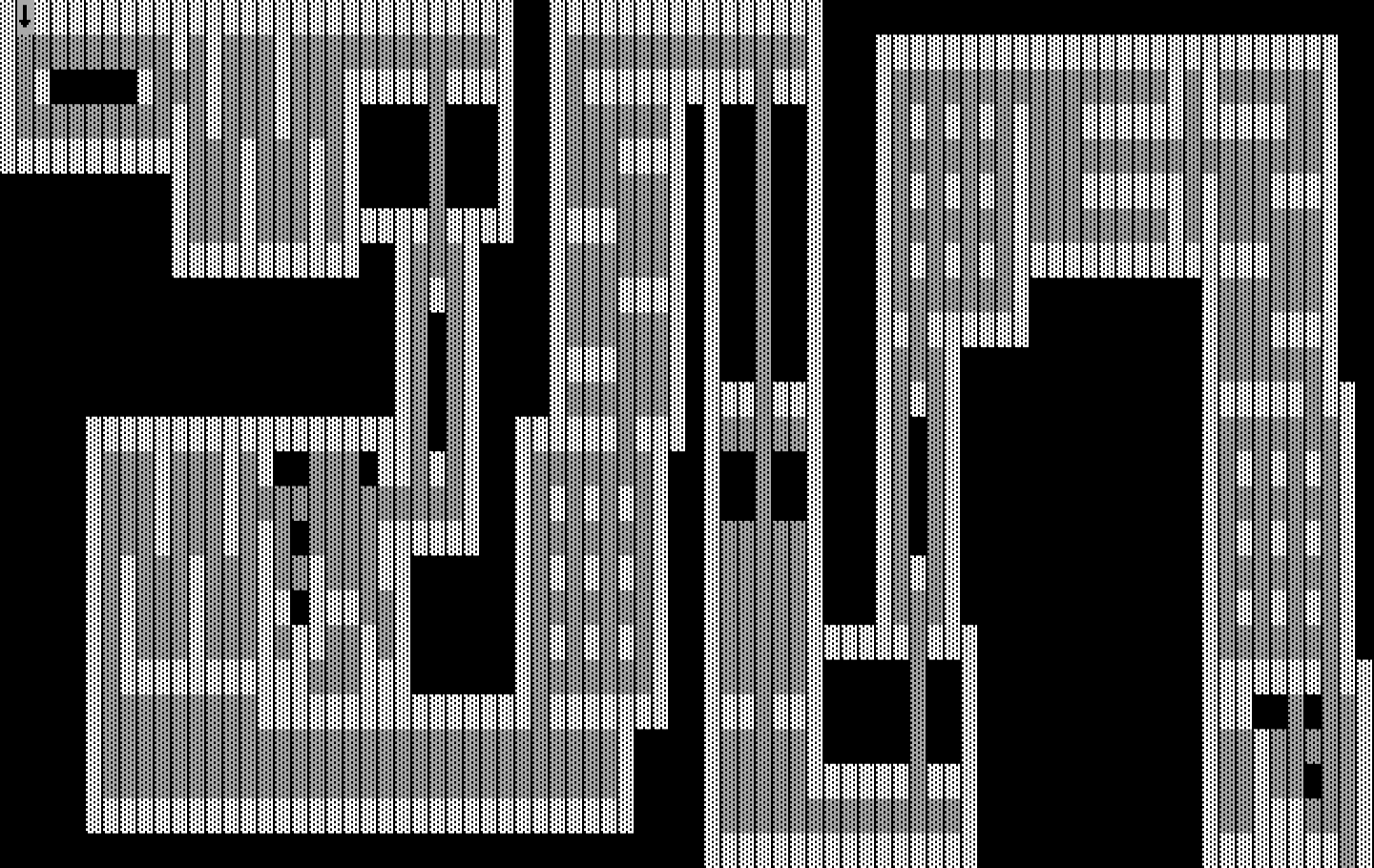 One Hundred and One Monochrome Mazes IBM PC/Compatibles Screenshot: The very first maze in the game.