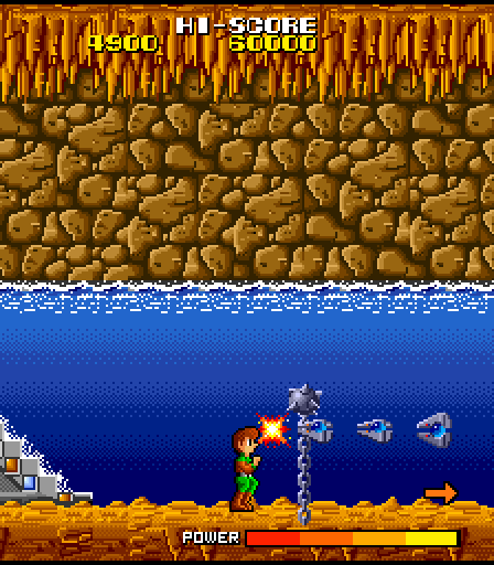 Galivan: Cosmo Police Arcade Screenshot: Lookout, incoming!