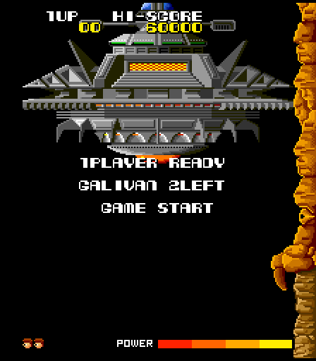 Galivan: Cosmo Police Arcade Screenshot: Get ready to start!