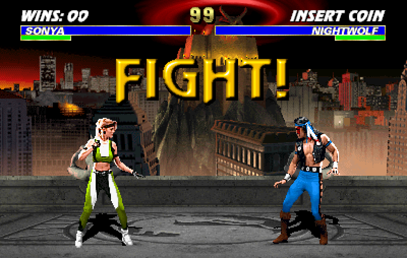Mortal Kombat 3 Arcade Screenshot: The game begins! Fight!