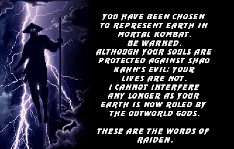 Mortal Kombat 3 Arcade Screenshot: The story so far...
