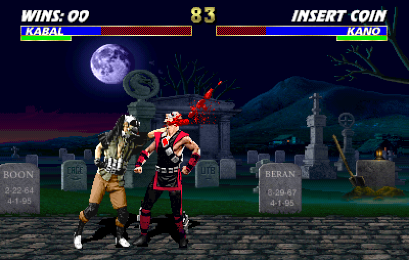 Mortal Kombat 3 Arcade Screenshot: Kabal vs. Kano.