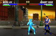 Mortal Kombat 3 for Arcade - Sonya is frozen by Sub-Zero!