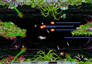 Gradius III for Arcade - Plants reach out for you and try to pull you into the walls.