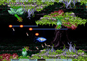 Gradius III for Arcade - Entering the difficult jungle zone...