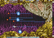 Gradius III for Arcade - This thing looks like the brains of the enemy operation.
