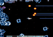 Gradius III for Arcade - Blocks are tossed your way extremely rapidly making them difficult to dodge.