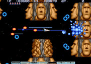 Gradius III for Arcade - These rotating heads are tricky to destroy!