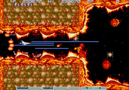 Gradius III for Arcade - Fighting my way through a narrow path...