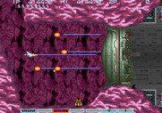 Gradius III for Arcade - Destroy this barrier to enter the next area.