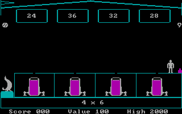 Math Blaster! IBM PC/Compatibles Screenshot: Starting the Math Blaster game.